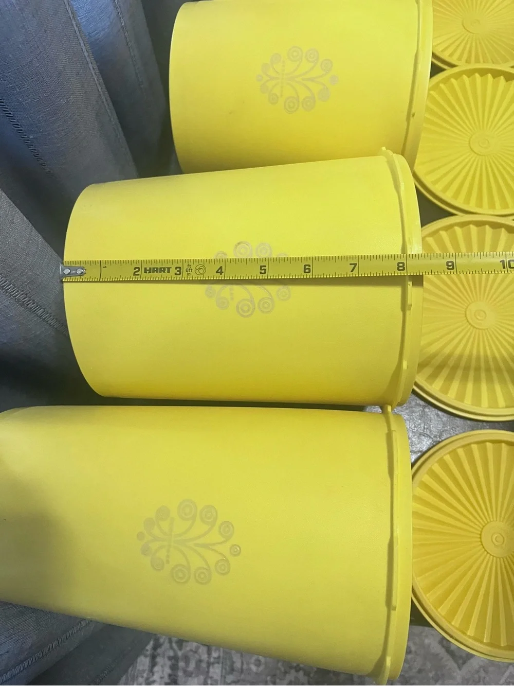 Vintage Tupperware Daffodil Yellow Servalier Canister 5-Piece Nesting Set w/Lids